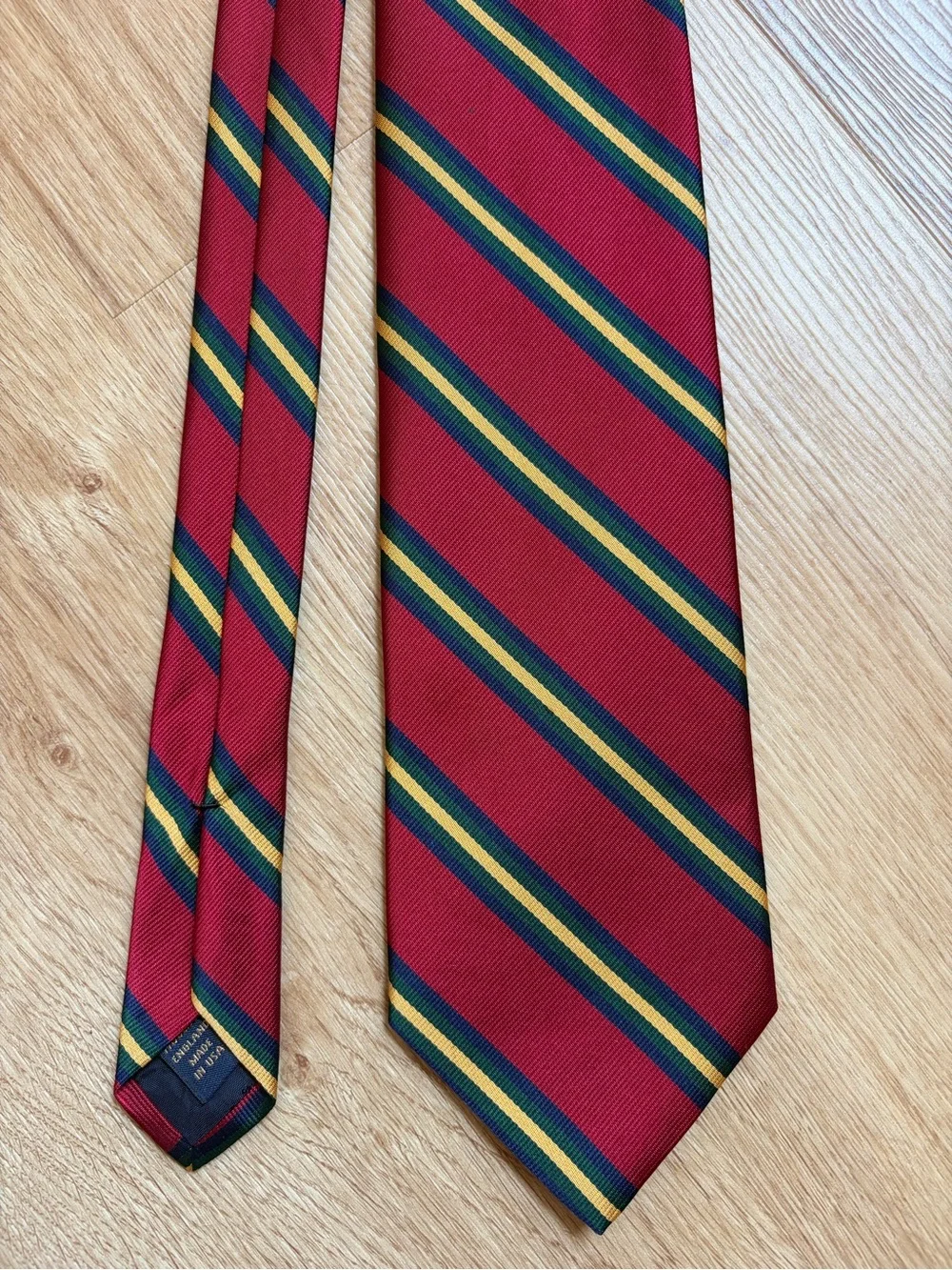 Brooks Brothers Silk Tie Classic Red Striped Blue Green Yellow Preppy